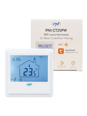 Slimme inbouwthermostaat PNI CT25PW WiFi, internetcontrole, vloerverwarming, actuators, boom