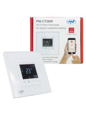 PNI CT26W WiFi slimme thermostaat voor elektrische vloerverwarming of pompgroep, vloersensor inbegrepen, 10A, m