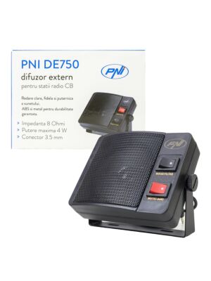 Externe luidspreker PNI DE750 voor CB-radiostations, 8 Ohm, 4 W, 3 inch luidspreker, 3,5 mm jack