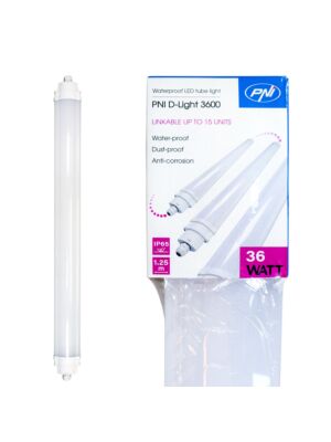 Lineair LED-verlichtingsarmatuur PNI D-Light 3600, 36W, 6500k, afgedicht IP65, met bescherming tegen water, stof en corrosie, voor