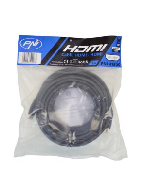 PNI H1500 High-Speed 1.4V HDMI-kabel, plug-in, Ethernet, verguld, 15m