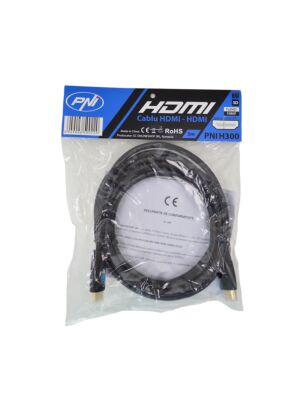 PNI H300 High-Speed 1.4V HDMI-kabel, plug-in, Ethernet, verguld, 3m
