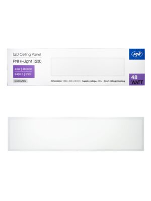 LED paneel PNI H-Light 1230 48W, 1200x300mm, 4800lm, 6400K, binnen, inbouw