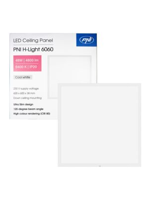 LED paneel PNI H-Light 6060 48W, 600x600mm, 4800lm, 6400K, binnen, inbouw