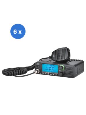 Subwoofer met 6 stuks CB-radiostation PNI Escort HP 40 multistandaard, 4W, AM, FM, 12-24V, ASQ, RF Gain