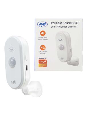 PNI SafeHouse HS401 PIR bewegingssensor met Wi-Fi, compatibel met Tuya-app, 80dB hoorbaar alarm, ingebouwde luidspreker
