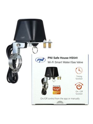 Slimme klep PNI Safe House HS541 met Wi-Fi, voor het afsluiten van water-/gasleidingen via internet, compatibel met