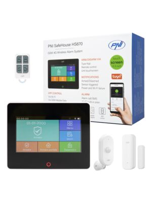 PNI SafeHouse HS670 WiFi GSM 4G draadloos alarmsysteem, kleurentouchscreen, 99 draadloze zones, ondersteuning voor 5 telefoonnummers