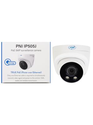 Videobewakingscamera PNI IP505J POE, 5MP, dome, 2,8 mm, voor buitengebruik, wit