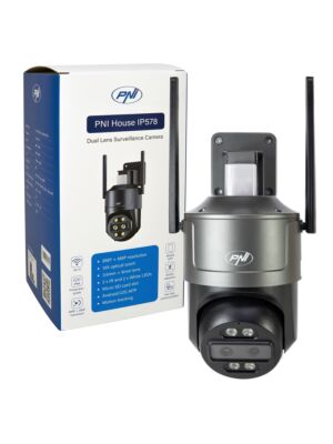PNI House IP578 videobewakingscamera met Wi-Fi, PTZ, dubbele lens 8MP + 8MP, 10x optische zoom