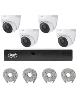 Videobewakingspakket met 4 camera's en 20 meter kabels inbegrepen