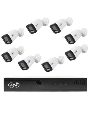 Videobewakingspakket met 8 camera's en 20 meter kabels inbegrepen
