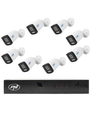 Videobewakingspakket met 8 camera's en 20 meter kabels inbegrepen