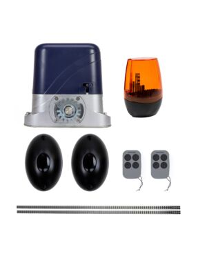 PNI AP800D poortautomatiseringskit bevat 4m motorrek, fotocellen, afstandsbediening, lamp, 230V ontwikkelen 1100 N en 8