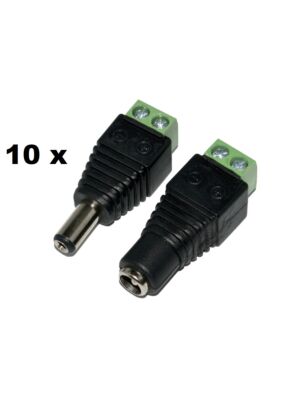 Set van 10bc PNI M02 vrouwelijke/mannelijke stekkers voor bewakingssystemen