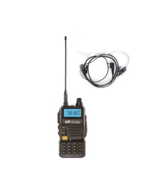 Pakket met draagbaar VHF/UHF-radiostation CRT FP00 dual-band en PNI HS84-headset