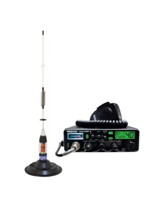 Kit Radio CB President WALKER II ASC + CB Antenne PNI ML70, lengte 70cm, 26-30MHz, 200W