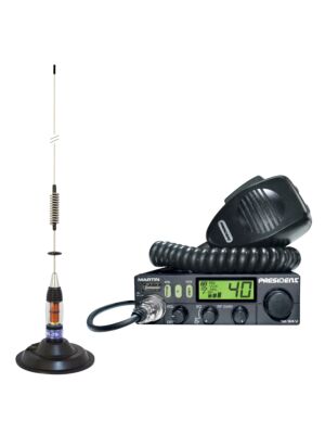 Kit Radio CB President MARTIN ASC + CB Antenne PNI ML70, lengte 70cm, 26-30MHz, 200W