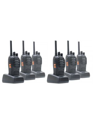 Set van 6 draagbare radiostations PNI PMR R40 PRO-batterijen, laders en hoofdtelefoons inbegrepen