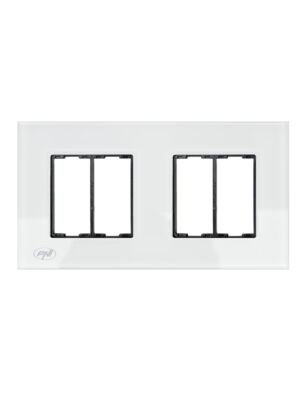 PNI RM202W dubbel glasframe voor PNI-stopcontacten
