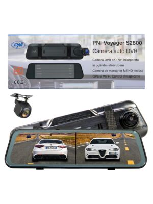 PNI Voyager S2800 UHD 4K 170° auto DVR-camera ingebouwd in de achteruitkijkspiegel, 9,66 inch, IPS-touchscreen, monitor