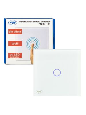 Eenvoudige schakelaar met PNI SH101 glas-touch, wit met LED-indicator