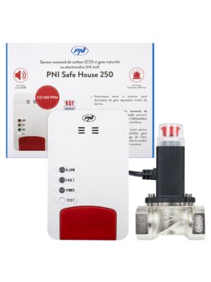 PNI Safe House Dual Gas 250-set met koolmonoxide (CO) -sensor en aardgas- en magneetventiel