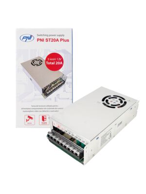Schakelspanningsbron PNI ST20A Plus 230V tot 12V 20A gestabiliseerd voor bewakingssystemen