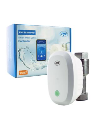 PNI SV180 PRO slimme waterklep, Wi-Fi-connectiviteit, IP65, DN20, 3/4 Tuya-app, Amazon Al-compatibel