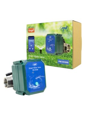 PNI SV200 slimme waterklep, Wi-Fi-connectiviteit, IP65, DN20, 3/4 Tuya-applicatie, compatibel met Amazon Alexa