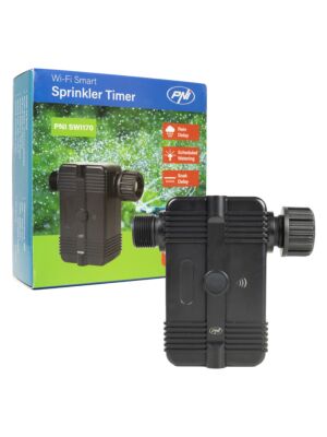 Intelligente controller voor irrigatie PNI SWI170, Wi-Fi, 3/4 of 1/2 verbinding, 1700 l/h, Tuya app-bediening, comp