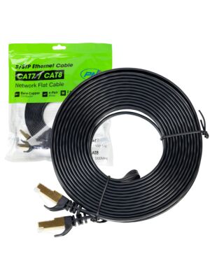 Platte netwerkkabel CAT7 zwart
