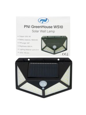 LED-zonnelamp PNI GreenHouse WS10 wandmontage