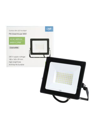 Slanke LED-reflector PNI GreenHouse WS51 50W, 6400K, 5000lm, 184,5*29*160mm