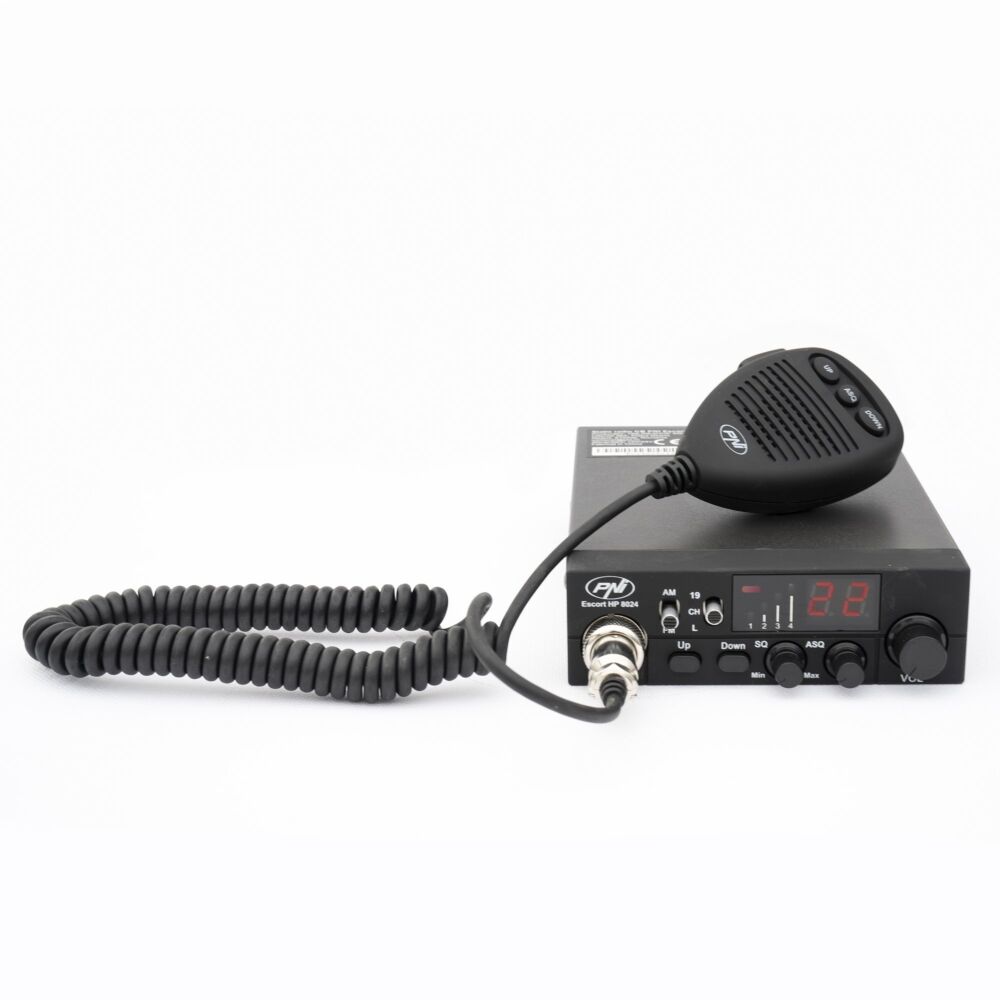 CB-radio PNI Escort HP 9700 USB en CB antenne PNI LED 2000 met magnetische voet, 12V / 24V voeding, incl. sigarettenaanstekerstekker, ASQ 5 niveaus
