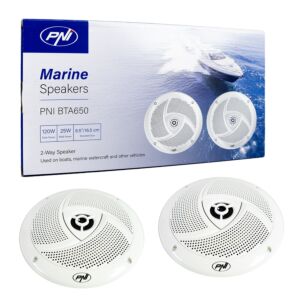 Coaxiale luidsprekers voor boten PNI BTA650, 120W, 16,5 cm, set van 2