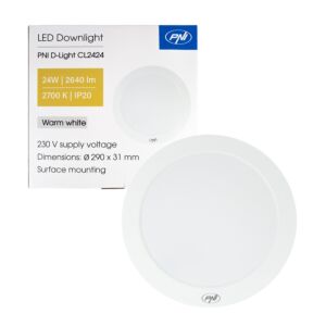 LED-plafondlamp PNI D-Light CL2424 24W, rond, 2700K, voeding 230V, 2640 lm, warm wit, diameter 29 cm
