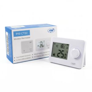 PNI CT61S draadloze thermostaat voor verwarmingssystemen, verlicht display, dagprogramma's