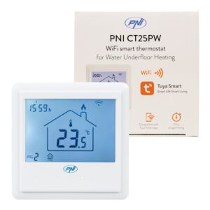 Slimme inbouwthermostaat PNI CT25PW WiFi, internetcontrole, vloerverwarming, actuators, boom