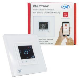PNI CT26W WiFi slimme thermostaat voor elektrische vloerverwarming of pompgroep, vloersensor inbegrepen, 10A, m