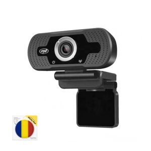 PNI CW2860 Full HD 4MP webcampakket, USB, clip-on, ingebouwde microfoon en sticky pad-vlag inbegrepen