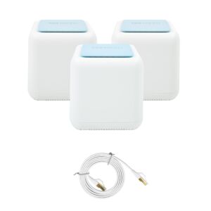 PNI GB1200 Gigabit Wi-Fi Mesh-systeempakket en 1bc S/STP CAT8 platte netwerkkabel PNI U8015W 1,5 m