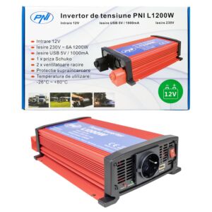PNI-spanningsomvormer L1200W 12V-voeding 230V-uitgang