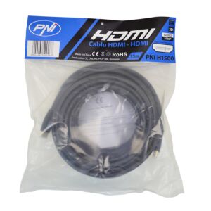 PNI H1500 High-Speed 1.4V HDMI-kabel, plug-in, Ethernet, verguld, 15m
