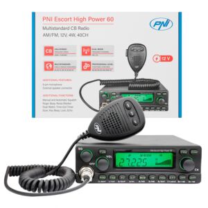 CB-radiostation PNI Escort High Power 60 multistandaard, 60W FM/AM, 12V, ASQ, RF Gain