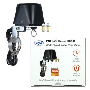 Slimme klep PNI Safe House HS541 met Wi-Fi, voor het afsluiten van water-/gasleidingen via internet, compatibel met
