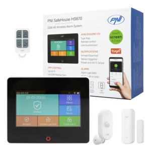 PNI SafeHouse HS670 WiFi GSM 4G draadloos alarmsysteem, kleurentouchscreen, 99 draadloze zones, ondersteuning voor 5 telefoonnummers