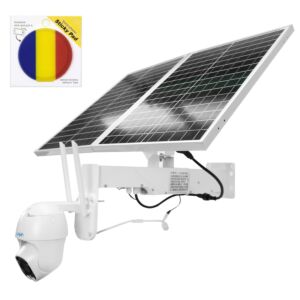 PNI IP60 Live PTZ Video Surveillance Camera-pakket met zonnepaneel, 2MP, GSM 4G en Sticky Pad-vlag