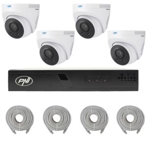 Videobewakingspakket met 4 camera's en 20 meter kabels inbegrepen