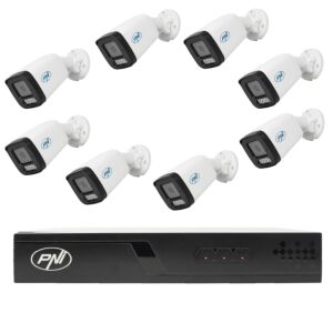 Videobewakingspakket met 8 camera's en 20 meter kabels inbegrepen